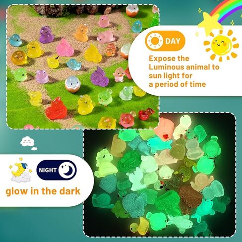 180 Pcs 18-Color Mini Resin Mushroom Figures,Glow in Dark Miniature Figurines Bulk for Fairy Garden,Dollhouse Décor,Terrarium & Scavenger Hunts - Tiny Mushroom Accessories with Realistic Details in Saudi Arabia