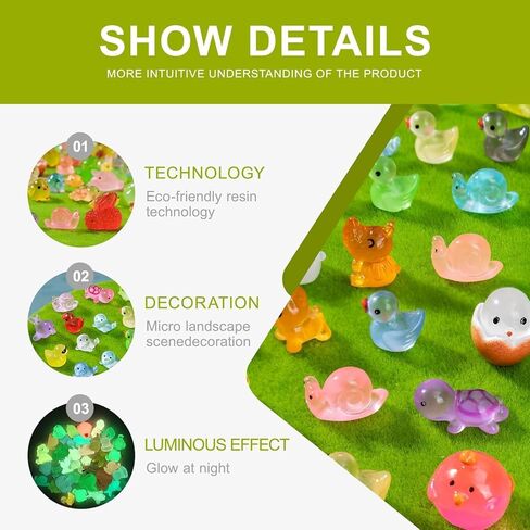 180 Pcs 18-Color Mini Resin Mushroom Figures,Glow in Dark Miniature Figurines Bulk for Fairy Garden,Dollhouse Décor,Terrarium & Scavenger Hunts - Tiny Mushroom Accessories with Realistic Details in Saudi Arabia