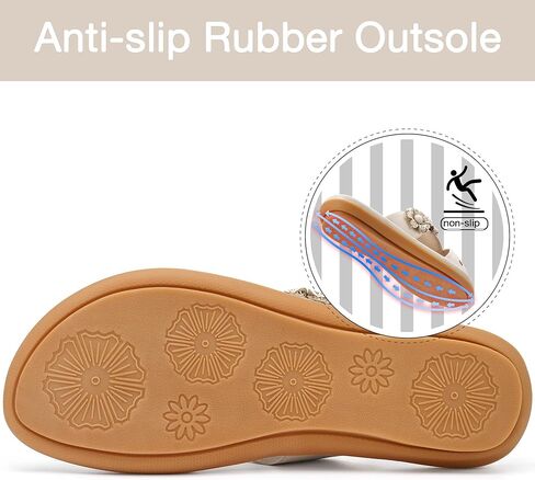 Alicegana Flat Sandals for Women Dressy: Comfortable Summer Walking Slides Slip on Casual Shoes 2026 Beige 8.5 in Kuwait