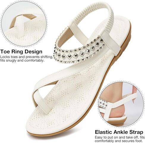 Alicegana Womens Sandals Dressy Flats: Summer Comfortable Walking Shoes Elastic Strap Casual Vacation Sandals 2026 in Saudi Arabia