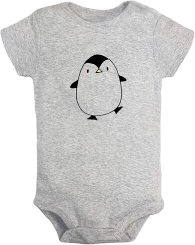 iDzn Hello Cute Romper, Animal Penguin Pattern Jumpsuit, Newborn Baby Bodysuit Infant Outfits, 0-24Months Kids Short Clothes in Kuwait