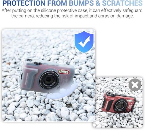 JJC Conversion Lens Adapter Ring Replaces Olympus CLA-T01 Filter Adapter with Camera Silicone Jacket for Olympus Tough TG-7 TG7 in Kuwait