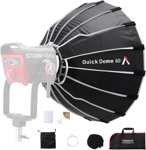 Aputure Quick Dome 60 Softbox Quick-Release Bowens Mount Circular Soft Box for Studio Light Aputure Strom 400x LS 300D II 300X 600x pro 600d amaran 60 100 200 300 LED Lighting Soft Boxes in Kuwait