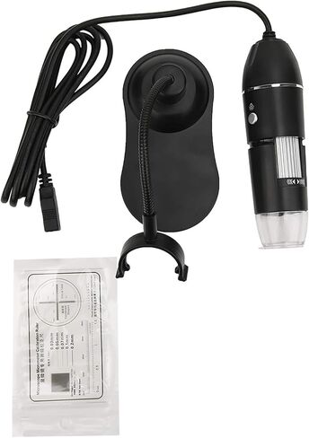 Fafeicy USB Digital Microscope, 50X to 1000X Magnification with Adjustable 8 LED Lights and Flexible Bracket, for Observation Archaeological Research Industrial Maintenance in Kuwait