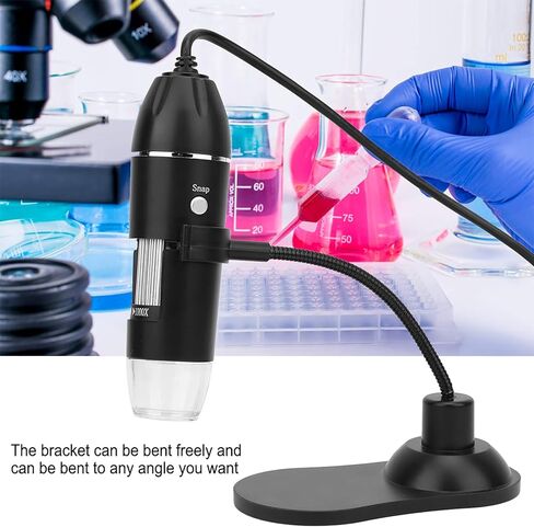 Fafeicy USB Digital Microscope, 50X-1000X Magnification with Adjustable 8 LED Lights and Flexible Bracket, for Observation Industrial Maintenance Biological Research in Kuwait