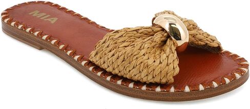 MIA Women's Vanida Raffia Knot Flat Slide Sandals in Kuwait