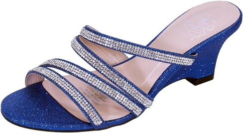 Floral Kelly Women's Wide Width Rhinestone Strappy Wedge Heeled Dress Sandals in Kuwait