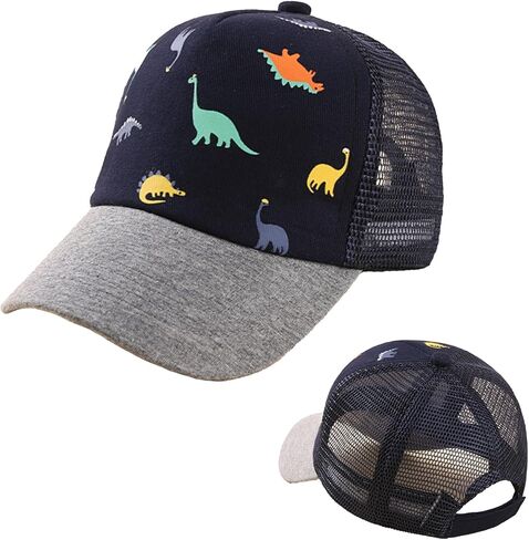 Toddler Baseball Hat,Breathable Dinosaur Baby Outdoor Beach Sun Cap,Adjustable Fit Mesh Baseball Hat for Kid Boys Girls in Kuwait