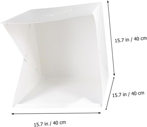 TEHAUX 40cm Portable Folding Photography Light Box with Adjustable LED Brightness, Dual Light Bars and 6 Colored Backdrops for Product Photo Studio and Mini Shooting Tent in Kuwait