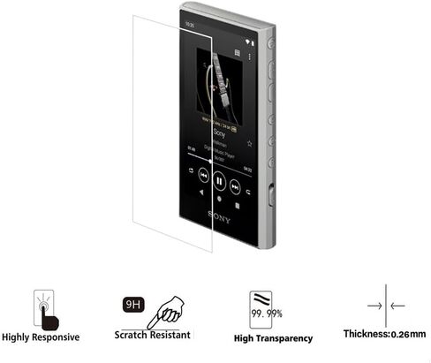 واقي شاشة Zshion متوافق مع فيلم Sony NW-A306,9H من الزجاج المقوى مع مضاد لبصمات الأصابع وخالي من الفقاعات [عبوة من قطعتين] in Kuwait