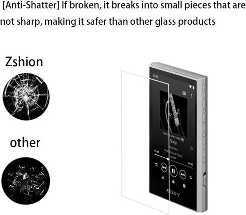 واقي شاشة Zshion متوافق مع فيلم Sony NW-A306,9H من الزجاج المقوى مع مضاد لبصمات الأصابع وخالي من الفقاعات [عبوة من قطعتين] in Kuwait