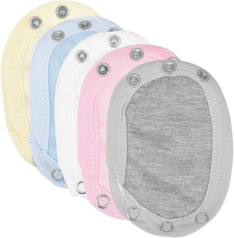 5Pcs Colorful Cotton Jumpsuit Diaper, Infant Romper Length Extender Bodysuit Snap Button Jumpsuit Extender Patch in Kuwait