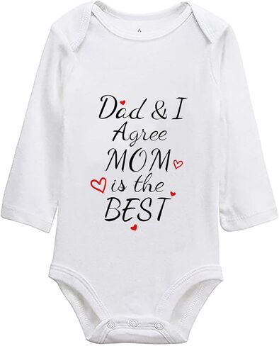 ملابس Listery Mamas للأولاد والبنات، ملابس أحبها للأم والطفل، أوافق على أن الأم هي أفضل بدلة للأطفال حديثي الولادة لعيد الأم in Kuwait