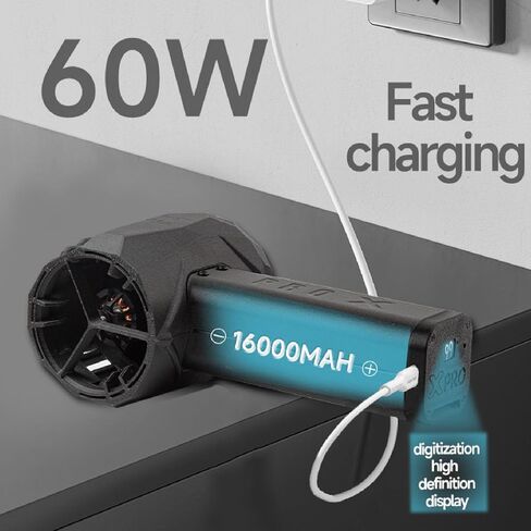 Jet Dry Blower 1500g Thrust 64mm Metal Channel High Speed Brushless Motor Stepless Speed Adjustment Portable Violent Turbo Fan with SOS Ambient Light in Kuwait