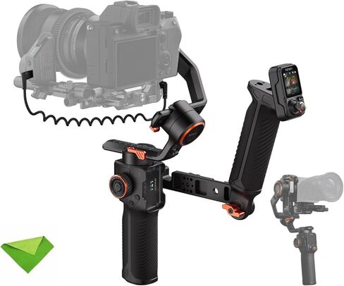 hohem iSteady MT3 Pro Kit Gimbal Stabilizer for Camera, 3-Axis Gimbal for Cameras, Smartphone, Action Cameras, 1.4" Touchscreen Remote, CCT & RGB Fill Light, Payload 2.5KG/5.5lbs, AI Tracking in Kuwait