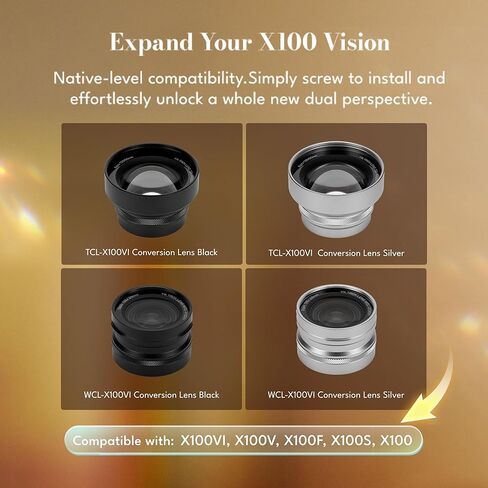VILTROX TCL-X100VI Tele Conversion Lens Compatible with Fujifilm X100 Series, X100,X100V,X100VI,X100F,X100S Cameras (Black) in Saudi Arabia