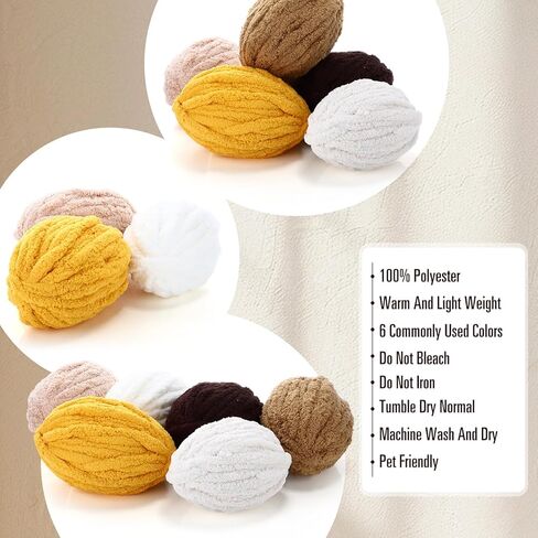 Timgle 12 skeins غزل مكتنزة للحياكة اليدوية، غزل شانيل رقيق سميك للغاية لبطانية الحياكة القطيفة، مصنوعات ملابس الأطفال، 20 ياردة، 8.5 أونصة لكل خصلة (سلسلة زرقاء) in Saudi Arabia