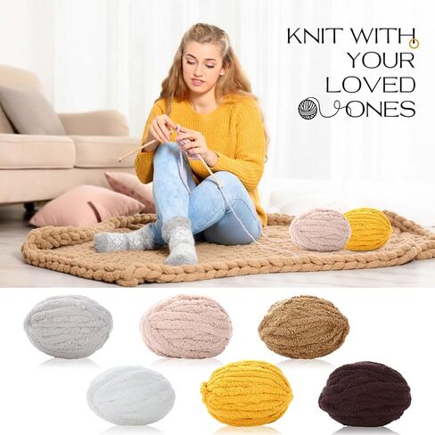 Timgle 12 skeins غزل مكتنزة للحياكة اليدوية، غزل شانيل رقيق سميك للغاية لبطانية الحياكة القطيفة، مصنوعات ملابس الأطفال، 20 ياردة، 8.5 أونصة لكل خصلة (سلسلة زرقاء) in Saudi Arabia