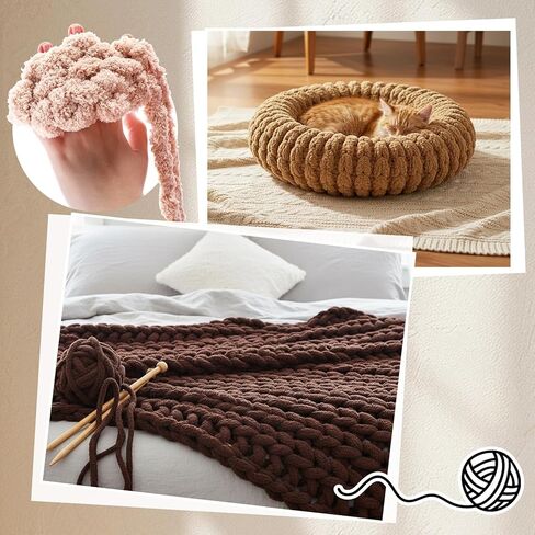 Timgle 12 skeins غزل مكتنزة للحياكة اليدوية، غزل شانيل رقيق سميك للغاية لبطانية الحياكة القطيفة، مصنوعات ملابس الأطفال، 20 ياردة، 8.5 أونصة لكل خصلة (سلسلة زرقاء) in Saudi Arabia