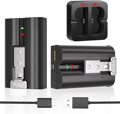 KUNLUN 2-Pack 7200mAh Replacement Battery with Charger Station for Ring Video Doorbell Camera 2/3/3 Plus/4, Spotlight Cam, Stick Up Cam,Rechargeable Upgraded Batteries 3.65V in Kuwait