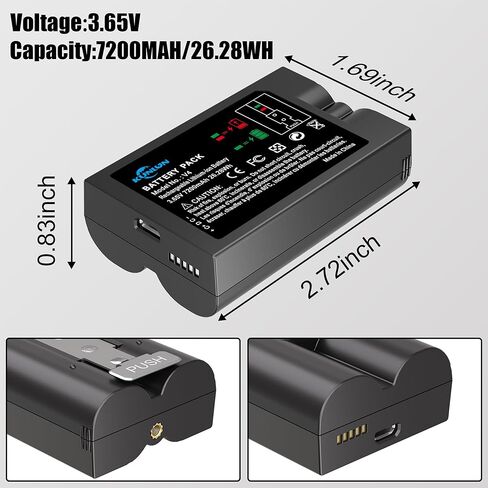 KUNLUN 2-Pack 7200mAh Replacement Battery with Charger Station for Ring Video Doorbell Camera 2/3/3 Plus/4, Spotlight Cam, Stick Up Cam,Rechargeable Upgraded Batteries 3.65V in Kuwait
