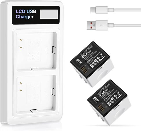 2 Pack Battery for Arlo Pro/Pro 2 with Charger, 3500mAh 2026 Upgrade High Capacity Battery Replacement for Camera A-1 A-1B A-1C VMC4030 VM4230 VM4430 VM4530 VMA4400 VM4230 VMS4120 in Kuwait