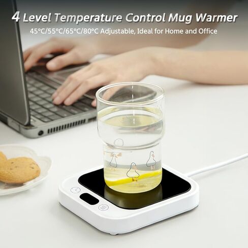 Mug Warmer - Electric Coffee Mug Warmer with Timer,Coffee Cup Warmer for Desk Auto Shut Off, Smart Temperature Control, Coffee Accessories for Coffee Lovers, Wood Grain in Saudi Arabia
