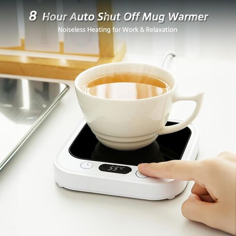 Mug Warmer - Electric Coffee Mug Warmer with Timer,Coffee Cup Warmer for Desk Auto Shut Off, Smart Temperature Control, Coffee Accessories for Coffee Lovers, Wood Grain in Saudi Arabia