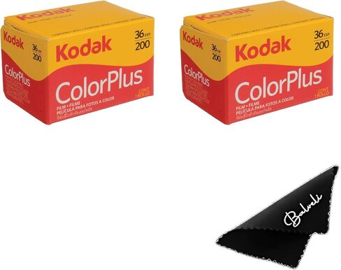 Kodak Colorplus 200 35mm Film Bundle, 2 Rolls 36 Exposures Each, for 35mm Camera Includes Balveli Premium Microfiber Cloth - Kodak Film 2 Roll Bundle in Kuwait