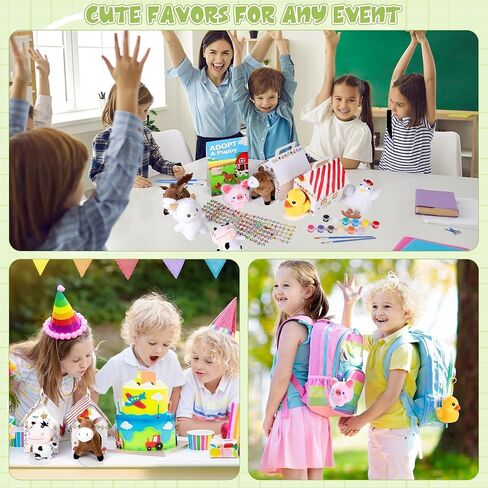 31 Pieces Adopt a Puppy Party Favors 12 Mini Plush Pet Stuffed Dogs with Keychain Include Adopt a Puppy Sign DIY White Dog House Paint Brushes Stickers for Birthday DIY Craft Party Gifts in Saudi Arabia
