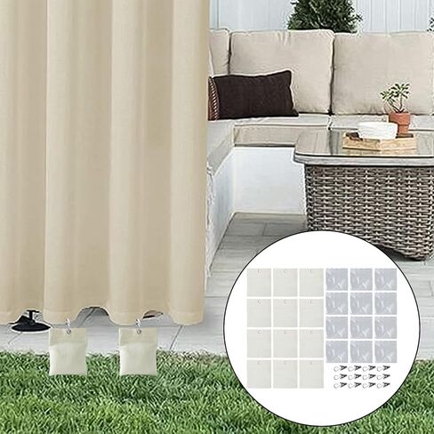 12-Pack Outdoor Curtain Weights Canvas Sandbags with 12 Metal Clips 12 PE Bags, Holds 15oz for Curtains Tablecloths Flags in Kuwait