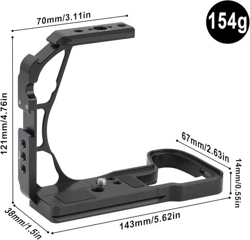 قفص كاميرا S1R II لكاميرا باناسونيك LUMIX S1RII S1II S1IIE، لوحة مدمجة سريعة التحرير لـ Arca-Swiss، قضبان الناتو، حذاء بارد in Kuwait
