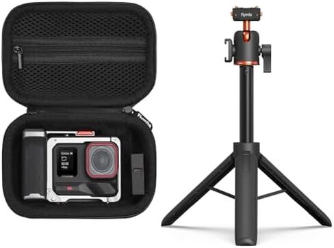 BRDRC حقيبة حمل عصا سيلفي ثلاثية القوائم لـ Insta360 ACE Pro 2، 21 بوصة قضيب تمديد سريع التحرير مقبض محمول مع ملحقات حقيبة تخزين ذات غلاف صلب للأحذية الباردة in Kuwait