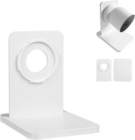 حامل للطاولة والرف للكاميرا في الداخل/الخارج، حامل مكتبي متوافق مع بطارية Google Nest Cam، تصميم بمشبك من قطعتين لوضع سطح مستوٍ ثابت in Kuwait
