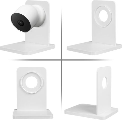 حامل للطاولة والرف للكاميرا في الداخل/الخارج، حامل مكتبي متوافق مع بطارية Google Nest Cam، تصميم بمشبك من قطعتين لوضع سطح مستوٍ ثابت in Kuwait