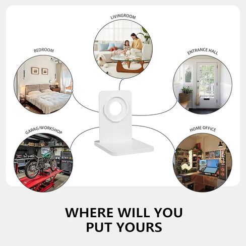 حامل للطاولة والرف للكاميرا في الداخل/الخارج، حامل مكتبي متوافق مع بطارية Google Nest Cam، تصميم بمشبك من قطعتين لوضع سطح مستوٍ ثابت in Kuwait