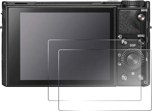 قطعتان من واقي الشاشة الزجاجي المقوى متوافق مع كاميرات سلسلة Sony RX100 (RX100M2، RX100M3، RX100M4، RX100M5، RX100M6، RX100M7)، مضاد للخدش، شفاف كريستالي، مجموعة سهلة التركيب in Kuwait