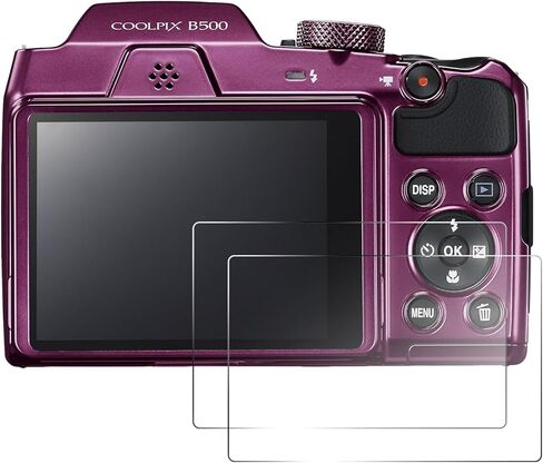 قطعتان من واقي الشاشة المتوافق مع كاميرا Nikon B500، طبقة من الزجاج المقوى الشفاف بصلابة 9H للمصورين، مضادة للخدش وبصمات الأصابع in Kuwait