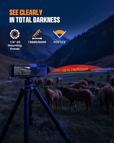 مناظير رؤية ليلية CIGMAN 4K، شاشة عالية الدقة مقاس 3.99 بوصة، صور ليلية بدقة 58 ميجابكسل، بطارية 5000 مللي أمبير في الساعة، مقاومة للماء IP65، تكبير 5X، بطاقة 32 جيجابايت متضمنة in Kuwait