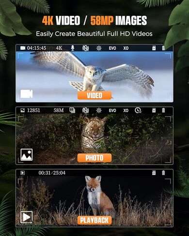 مناظير رؤية ليلية CIGMAN 4K، شاشة عالية الدقة مقاس 3.99 بوصة، صور ليلية بدقة 58 ميجابكسل، بطارية 5000 مللي أمبير في الساعة، مقاومة للماء IP65، تكبير 5X، بطاقة 32 جيجابايت متضمنة in Kuwait
