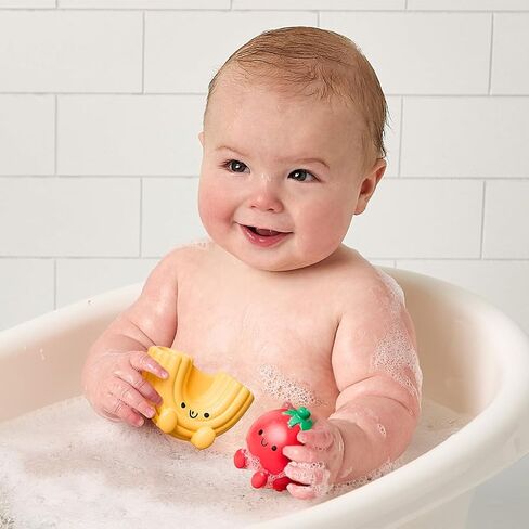 Itzy Ritzy Bath Squirter Toys – Set of 3 Textured, Pasta-Shaped Bath Toys & 1 Sprinkle Strainer – Itzy Splash Pals Promote Sensory Play, Cause & Effect, & Motor Skill Development – 6 Mos & Up (Pasta) in Saudi Arabia