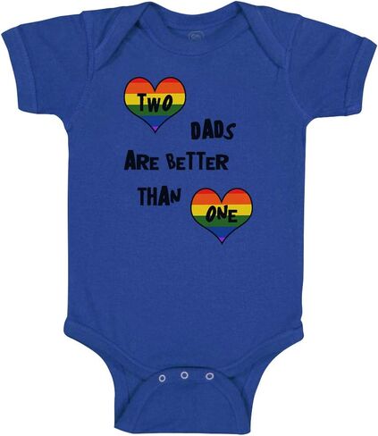 Cute Rascals Baby Bodysuit 2 Dads Are Better than 1 Gay Lgbtq Dad Father's Day Funny Boy & Girl Baby Clothes Cotton Royal Blue Design Only 6 Months in Kuwait