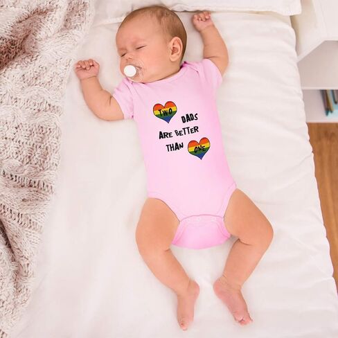 Cute Rascals Baby Bodysuit 2 Dads Are Better than 1 Gay Lgbtq Dad Father's Day Funny Boy & Girl Baby Clothes Cotton Royal Blue Design Only 6 Months in Kuwait
