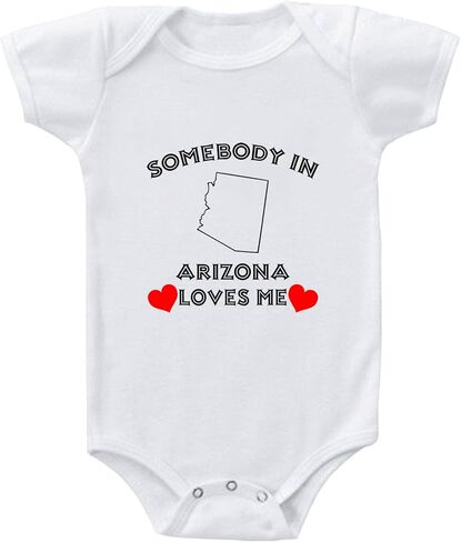 Baby Bodysuit Somebody in Arizona Loves Me Funny Cotton Boy & Girl Clothes in Saudi Arabia