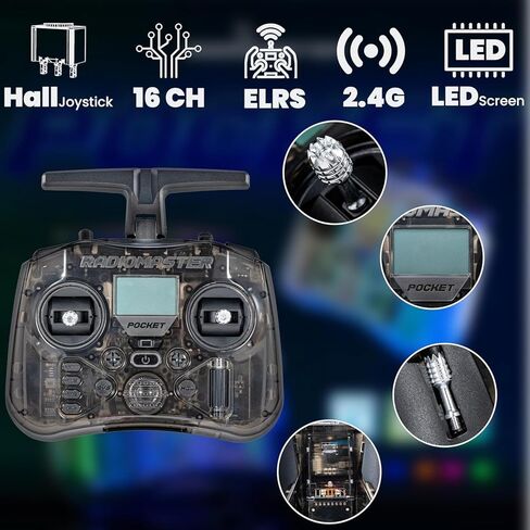 R8 ELRS FPV Whoop Drone RTF with Radiomaster Pocket Controller,4 Batteries,6In1 Charger,FOV160°,Matrix G4 5IN1 FC,0802 20000KV Brushless Motor-Ideal for FPV Freestyle Racing Training Indoor Outdoor in Kuwait