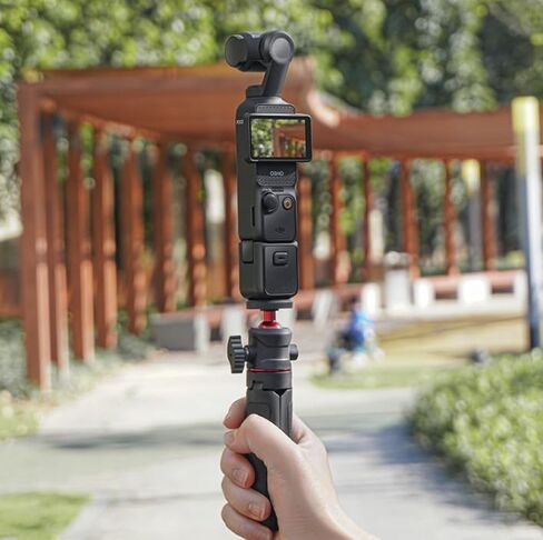 حامل ثلاثي تلسكوبي صغير مناسب لكاميرا DJI Action4/5 Pro الرياضية حامل ثلاثي القوائم مع رأس كروي مرن 360 درجة، ملحق عصا سيلفي للهاتف، ملحقات دعامة ثابتة in Kuwait