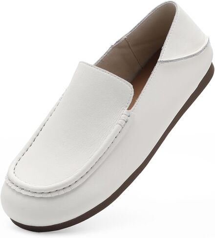 Loafers for Women, Lightweight Slip On Flat Shoes, Comfortable Leather Women Shoes with Rubber Sole for Work & Casual in Kuwait