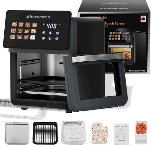 10L Large Xl Pro Air Fryer Oven With Grill Combo For Kitchen Countertop Use,12 in 1 Smart Convection Ovens,AirFryer With Glass View Window,Nonstick Basket,Fryer Liners,Removable Door-White in Kuwait