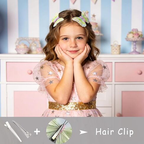 Handmade Pastel Feather Butterfly Decorations, Butterflies Wall Decor Hair Clips Flower Stakes for Nursery Floral Bouquet Arrangement Birthday Baby Shower Party Decorations Kids Girls Gift 12PCS in Kuwait