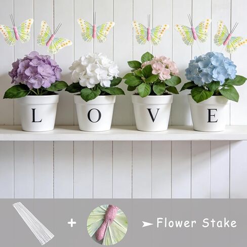 Handmade Pastel Feather Butterfly Decorations, Butterflies Wall Decor Hair Clips Flower Stakes for Nursery Floral Bouquet Arrangement Birthday Baby Shower Party Decorations Kids Girls Gift 12PCS in Kuwait